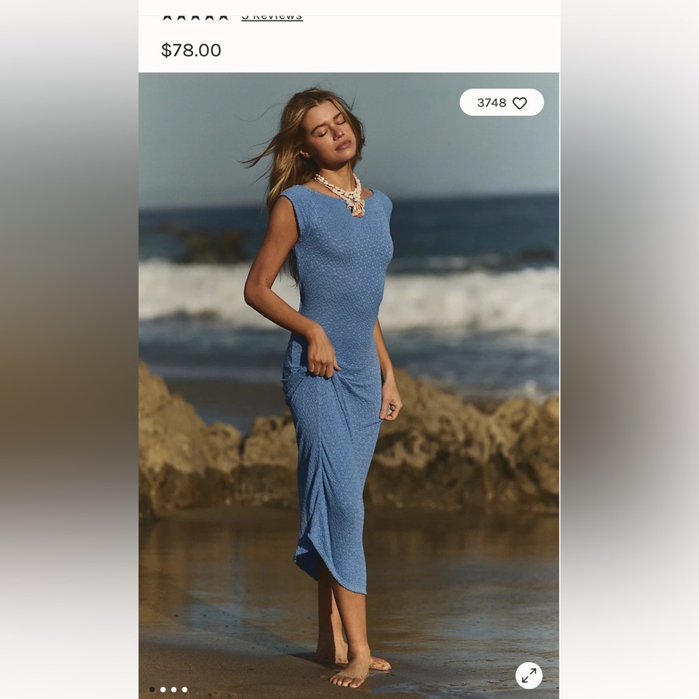 Free People Blue Midi Dress